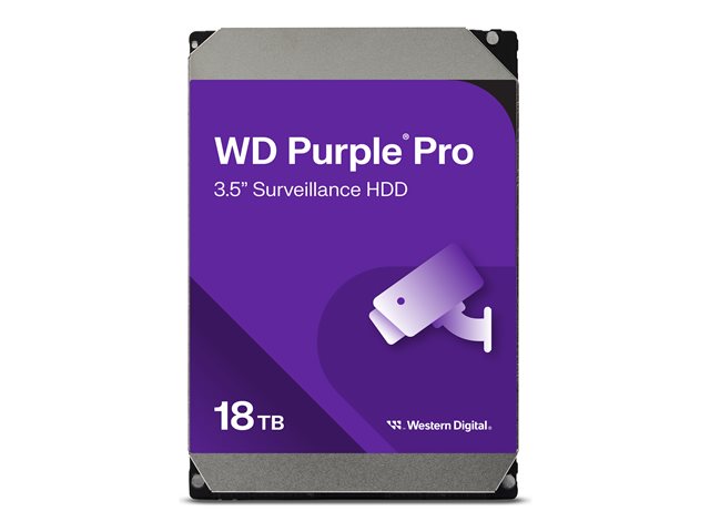 WD Purple Pro WD181PURP - Hard drive - 18 TB - internal - 3.5" - SATA 6Gb/s - 7200 rpm - buffer: 512 MB