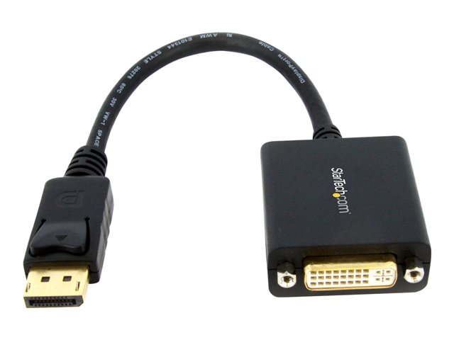 StarTech DisplayPort to DVI-D Adapter - 1920x1200 - Passive DVI Video Converter with Latching DP Connector (DP2DVI2) - DisplayPort adapter - DisplayPort (M) to DVI-I (F) - 15.2 cm - black - for P/N: DK30C2DPEPUE, DK30C2DPPD, DK30C2DPPDUE, DK31C3HDPD, DK31