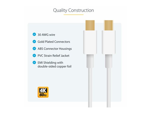 3FT MINI DISPLAYPORT CABLE MDP TB2 VIDEO CORD MINI DP DISPLAY