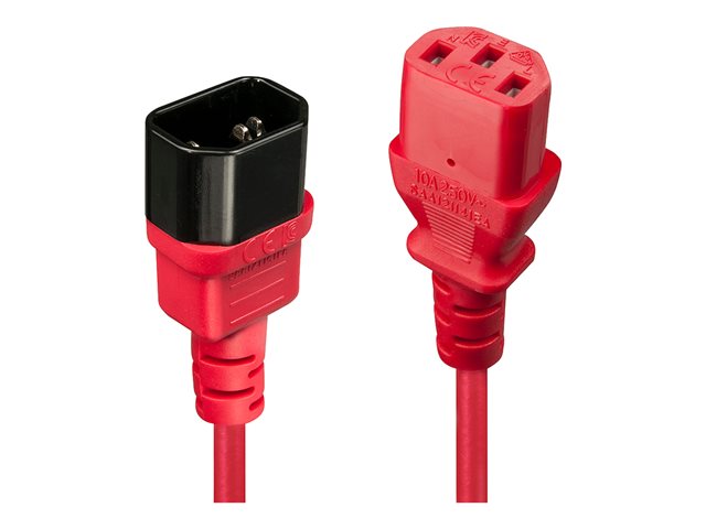 0.5M IEC EXTENSION CABLE IEC C14 TO IEC C13 RED