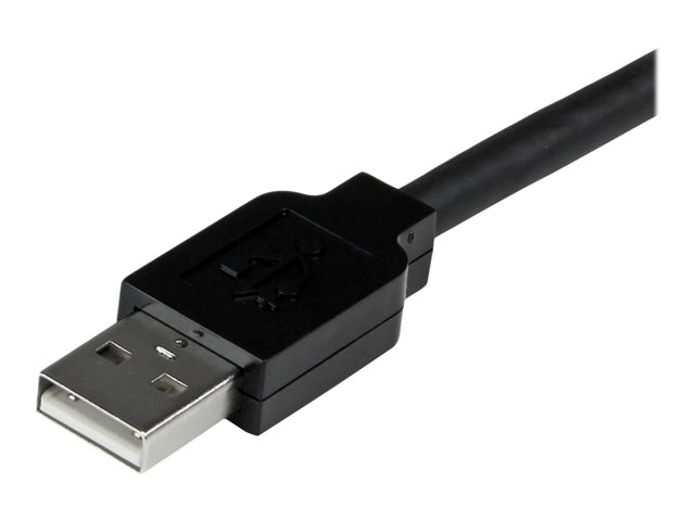 StarTech 25m USB 2.0 Active Extension Cable M/F - 25 meter USB A Male to USB A Female USB 2.0 Repeater / Extender Cable - Black - 80ft (USB2AAEXT25M) - USB extension cable - USB (F) to USB (M) - USB 2.0 - 25 m - active - black - for P/N: SVA5H2NEUA, UUSBO