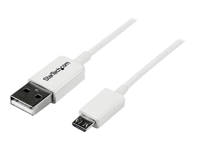 StarTech 0.5m White Micro USB Cable Cord - A to Micro B - Micro USB Charging Data Cable - USB 2.0 - 1x USB A Male, 1x USB Micro B Male (USBPAUB50CMW) - USB cable - Micro-USB Type B (M) to USB (M) - USB 2.0 - 0.5 m - molded - white - for P/N: HB30C4AFS, US