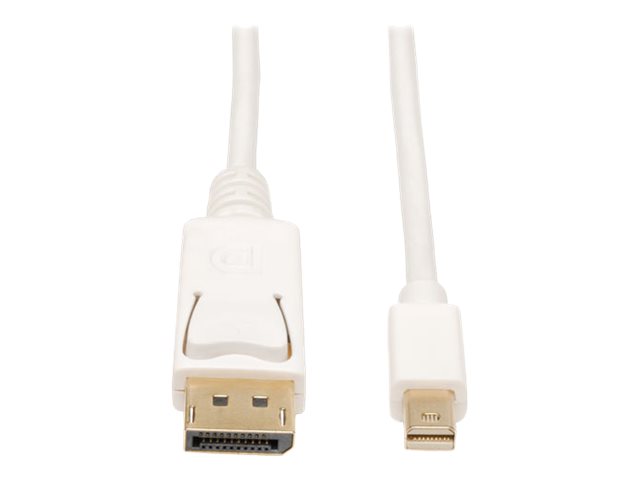Eaton Tripp Lite Series Mini DisplayPort to DisplayPort Adapter Cable, 4K 60Hz (M/M), DP Latching Connector, White, 3 ft. (0.9 m) - DisplayPort cable - 91.4 cm