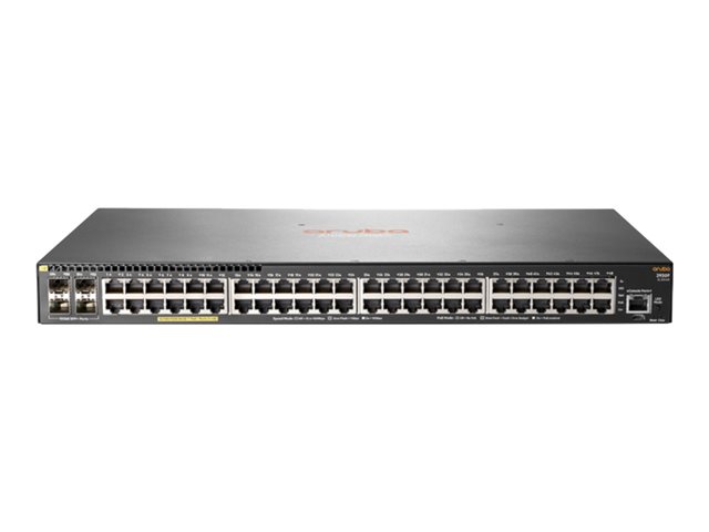 HPE Aruba 2930F 48G PoE+ 4SFP+ TAA - Switch - L3 - Managed - 48 x 10/100/1000 (PoE+) + 4 x 1 Gigabit / 10 Gigabit SFP+ (uplink) - rack-mountable - PoE+ (370 W) - TAA Compliant