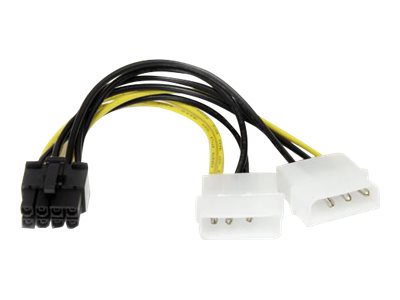 StarTech 6in LP4 to 8 Pin PCI Express Video Card Power Cable Adapter - lp4 to PCI express - molex to 8 pin PCIe (LP4PCIEX8ADP) - Power adapter - 4 PIN internal power (M) to 8 pin PCIe power (M) - 15.3 cm