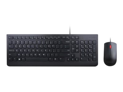 Lenovo Essential Wired Combo - keyboard and mouse set - AZERTY - Belgium English Input Device