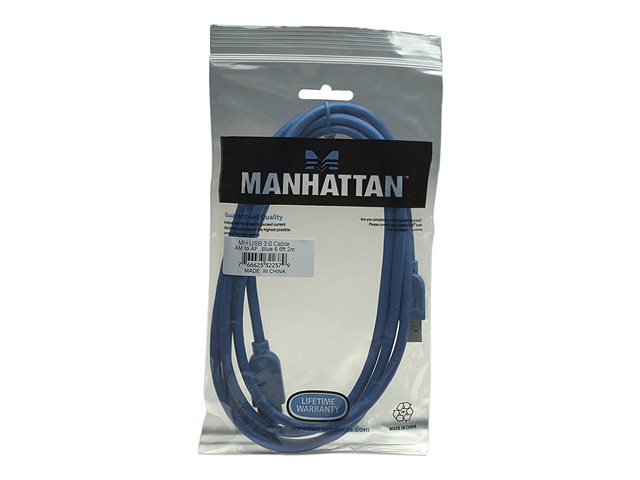 USB-A CABLE 2M MALE/FEMALE- 5GBPS (USB 3.0) EXTENSION BLUE
