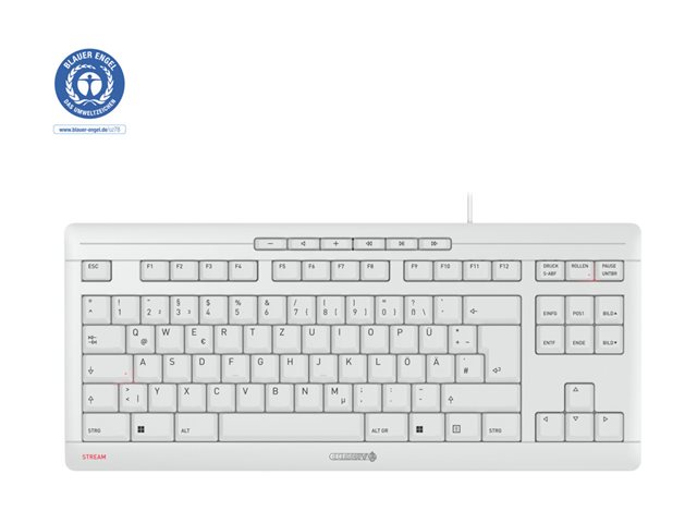 CHERRY STREAM KEYBOARD TKL - keyboard - QWERTZ - German - grey, white Input Device