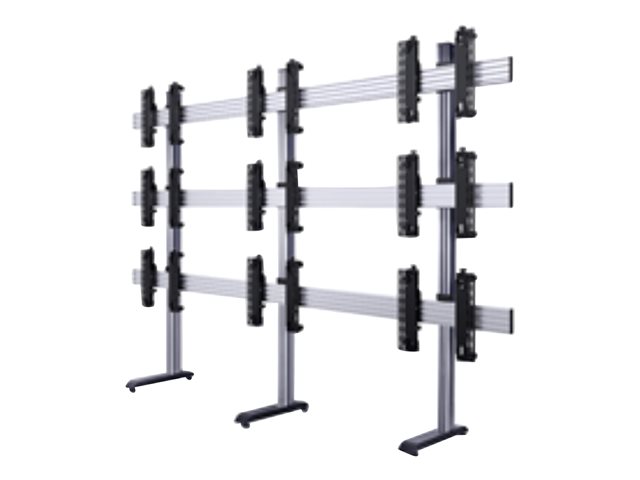 B-TECH System X BT8370 - stand - for 3x3 video wall - black with silver column