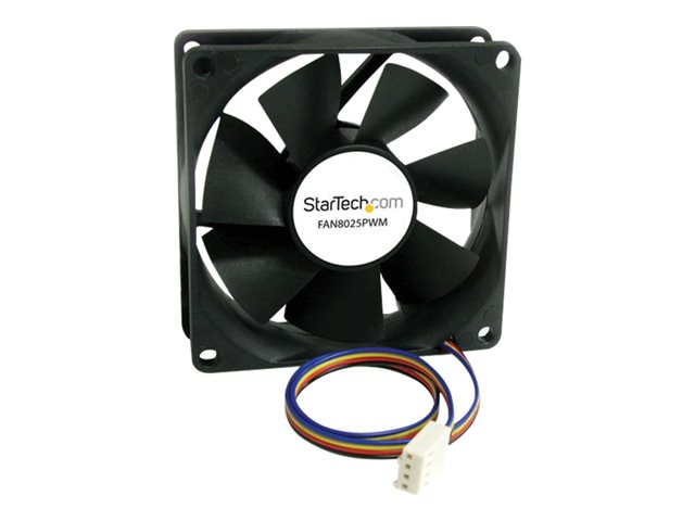 Startech 80x25mm Computer Case Fan with PWM - Pulse Width Modulation Connector - computer cooling Fan - 80mm Fan - pwm Fan (FAN8025PWM) - Case fan - 80 mm - black