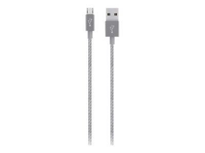 Belkin Premium MixIt Charge & Sync USB to Micro-USB Braided Tangle Free Cable with Aluminium Connectors - Grey