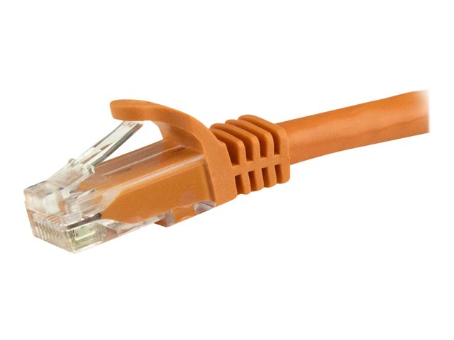 StarTech.com 1m CAT6 Ethernet Cable, 10 Gigabit Snagless RJ45 650MHz 100W PoE Patch Cord, CAT 6 10GbE UTP Network Cable w/Strain Relief, Orange, Fluke Tested/Wiring is UL Certified/TIA - Category 6 - 24AWG (N6PATC1MOR) - Patch cable - RJ-45 (M) to RJ-45 (