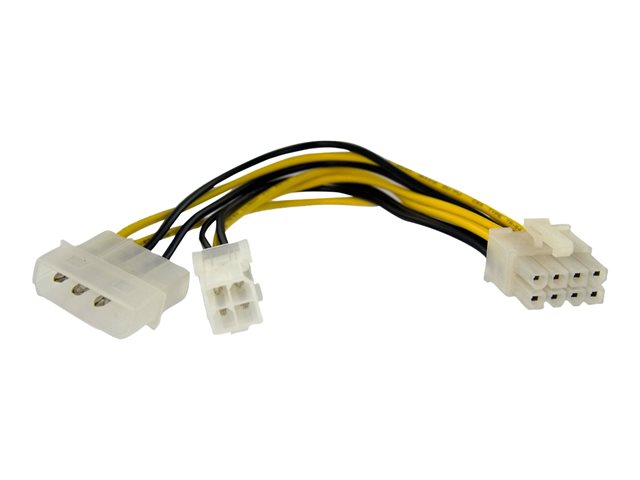 StarTech 6 Inch 4 Pin to 8 Pin EPS Power Adapter with LP4 - F/M - ATX to EPS Power Adapter (EPS48ADAP) - Power adapter - 4 pin ATX12V (F) to 8 pin EPS12V, 4 pin internal power (5V) (M) - 15.2 cm