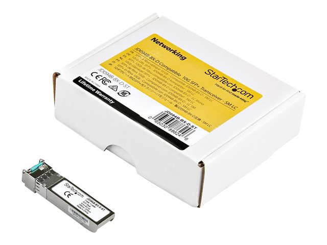 Startech HPE JD094B-BX-D Compatible SFP+ Module, 10GBASE-BX, 10 Gigabit Ethernet Bi-Directional (BiDi) Fiber Single Strand SFP+, LC 10km, HPE 5900, 12500, 5500 Mini GBIC Transceiver - Lifetime Warranty (JD094B-BX-D-ST) - SFP+ transceiver module (equivalen