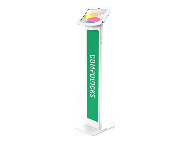 Compulocks iPad 10th-11th (A16) Gen Space Enclosure Brandable Floor Stand White - Mounting kit (stand, enclosure) - for tablet - lockable - high-grade aluminium - white - screen size: 10.9" - floor-standing - for Apple 10.9-inch iPad (10th generation)