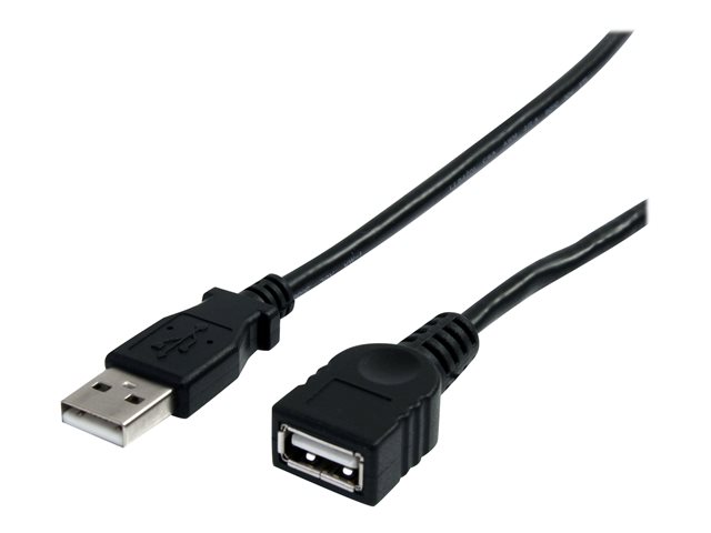 StarTech 3 ft Black USB 2.0 Extension Cable A to A - M/F - 3 ft USB A to A Extension Cable - 3ft USB 2.0 Extension cord (USBEXTAA3BK) - USB extension cable - USB (M) to USB (F) - USB 2.0 - 91 cm - black - for P/N: 35FCREADBK3, ICUSB2321F, ICUSB232V2, LTUB