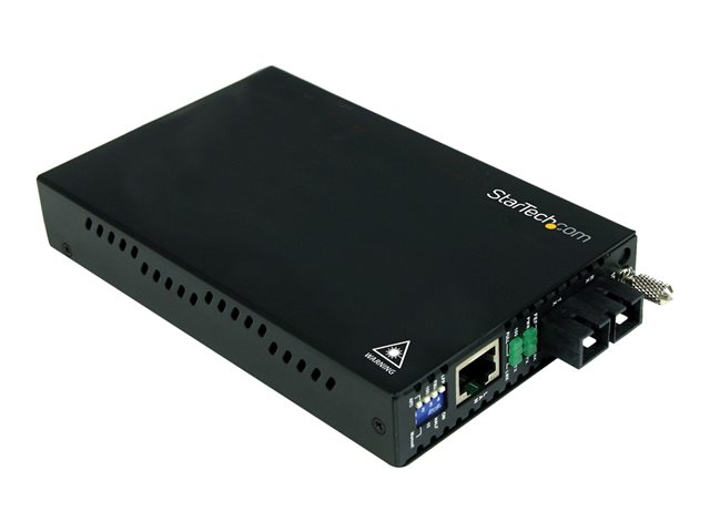Startech 10/100 Mbps Single Mode Fiber Media Converter SC - 18.6 miles/30km over Single Mode SC Fiber (ET90110SM302) - Fibre media converter - 100Mb LAN - 100Base-FX - RJ-45 / SC single-mode - up to 30 km - 1310 nm - for P/N: ETCHS2U, SVA12M2NEUA, SVA12M5