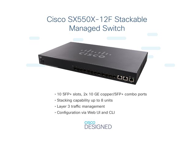 Cisco 550X Series SX550X-12F - switch - 12 ports - Managed - rack-mountable
