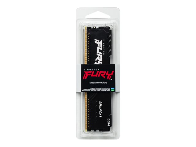 Kingston FURY Beast - DDR4 - module - 16 GB - DIMM 288-pin - 3200 MHz / PC4-25600 - CL16 - 1.35 V - unbuffered - non-ECC - black