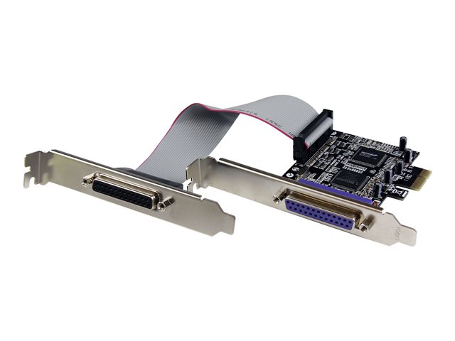 StarTech.com 2 Port PCI Express / PCI-e Parallel Adapter Card - IEEE 1284 with LP Bracket - 2x DB25 (F) PCIE Parallel Port Card (PEX2PECP2) - parallel adapter - PCIe - IEEE 1284 x 2