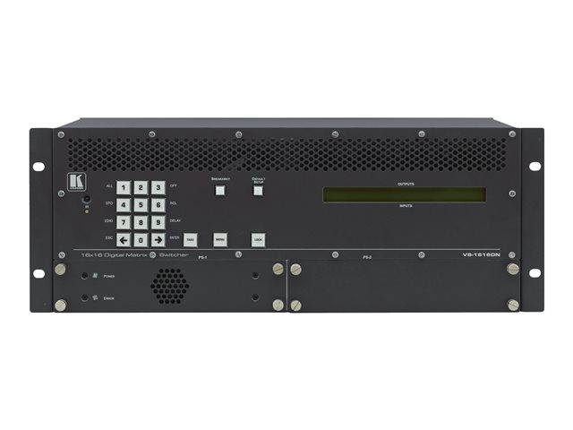 Kramer VS-1616DN-EM 2x2 to 16x16 Modular 4K60 4:2:0 Multi-Format Managed Digital Matrix Switcher - video/audio switch - Managed - rack-mountable