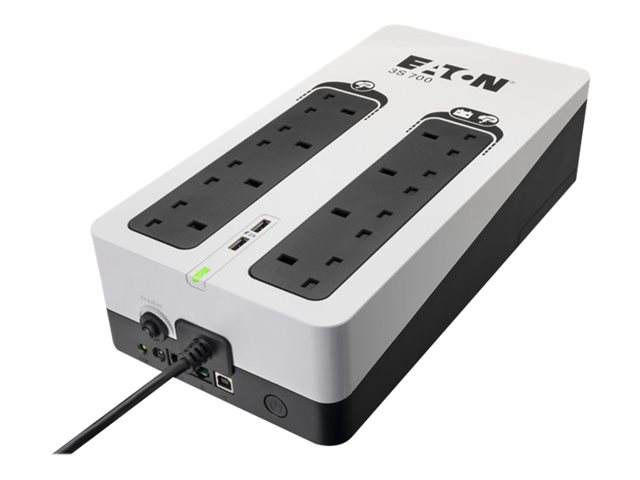 Eaton 3S Gen2 - UPS - BS, (4) UK, (4) UK surge only, USB charge (2), tower - 420 Watt - 700 VA