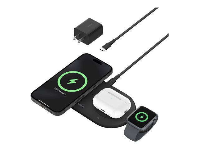 BOOST CHARGE PRO 3IN1 QI2 15W MAGNETIC CHARGING PAD BLACK