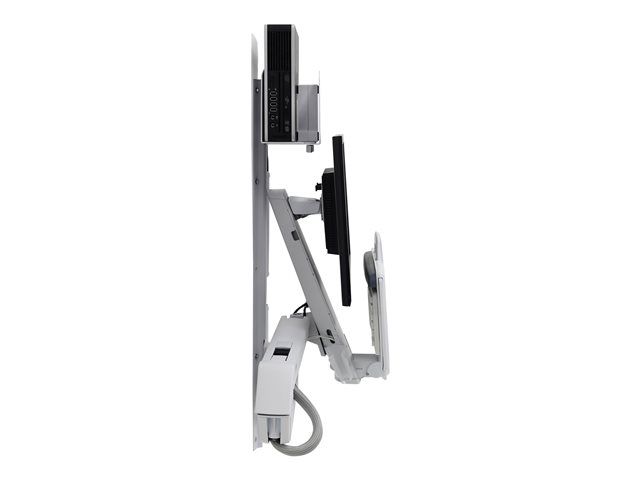 Ergotron StyleView Sit-Stand Combo System with Small CPU Holder - Mounting kit (handle, articulating arm, CPU holder, mouse holder, 2 cable channels, wrist rest, wall track, keyboard tray, wall CPU mount, adjustable monitor arm) for LCD display / keyboard