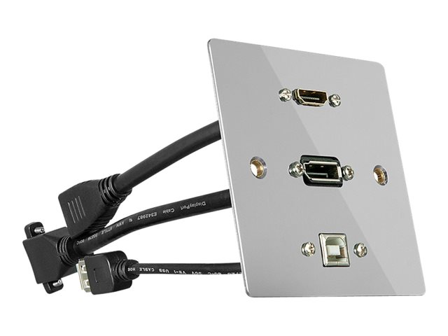 LINDY Single Gang HDMI, DP and USB Wall Plate - faceplate