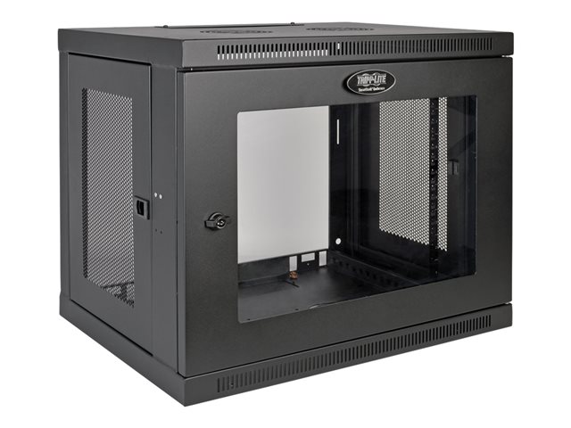 Eaton Tripp Lite Series 9U Wall Mount Rack Enclosure Server Cabinet w/ Acrylic Glass Front Door - Rack cabinet - wall mountable - black - 9U - 19"