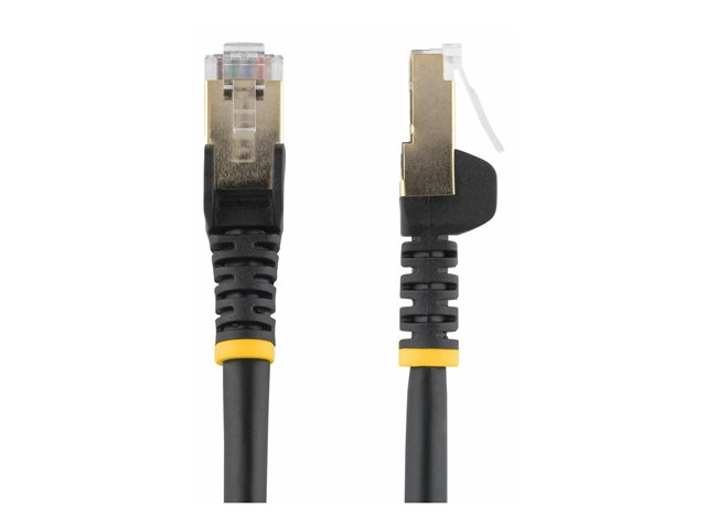 StarTech.com 7.5m CAT6A Ethernet Cable, 10 Gigabit Shielded Snagless RJ45 100W PoE Patch Cord, CAT 6A 10GbE STP Network Cable w/Strain Relief, Black, Fluke Tested/UL Certified Wiring/TIA - Category 6A - 26AWG (6ASPAT750CMBK) - patch cable - 7.5 m - black