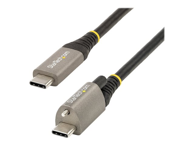 StarTech 20in 50cm Top Screw Locking USB C Cable 10Gbps, USB 3.1/3.2 Gen 2 Type-C Cable, 100W (5A) Power Delivery Charging, DP Alt Mode, Single Screw Lock, USB-C to C Cord - Thunderbolt 3 Compatible (USB31CCTLKV50CM) - USB cable - USB-C (M) straight/locki
