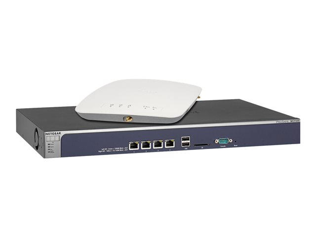 NETGEAR WB7500 Wireless Controller Bundle - Wireless network management device - 1GbE, PPP - AC 100/230 V - 1U - with 5 x NETGEAR ProSafe Business 3 x 3 Dual Band Wireless-AC Access Point WAC730