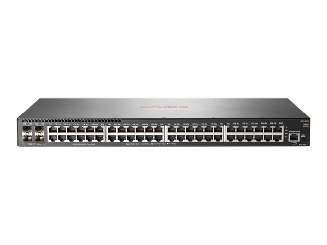 HPE Aruba 2540 48G 4SFP+ - Switch - Managed - 48 x 10/100/1000 + 4 x 10 Gigabit Ethernet / 1 Gigabit Ethernet SFP+ - side to side airflow - desktop, rack-mountable, wall-mountable