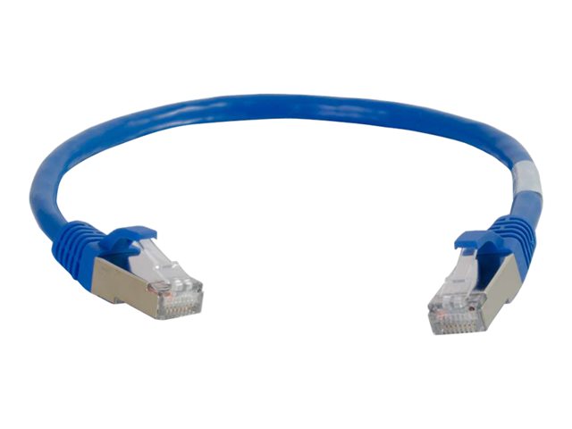 C2G Cat6a Booted Shielded (STP) Network Patch Cable - Patch cable - RJ-45 (M) to RJ-45 (M) - 30 m - STP - CAT 6a - molded, snagless, stranded - blue