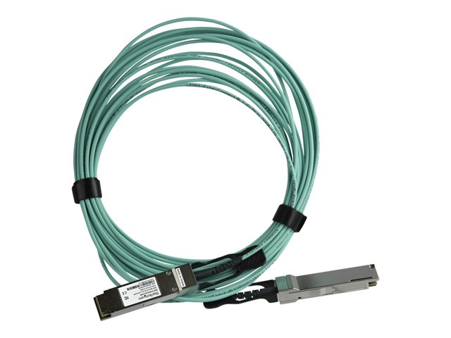 Startech MSA Uncoded Compatible 10m/32.8ft 40G QSFP+ to QSFP+ AOC Cable, 40 GbE QSFP+ Active Optical Fiber, 40 Gbps QSFP Plus/Transceiver Module Cable, 40GE QSFP+ Active Optical Cable - Lifetime Warranty (QSFP40GAO10M) - 40GBase direct attach cable - QSFP
