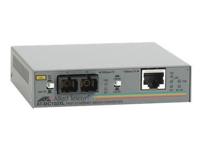 Allied Telesis AT MC102XL - Fibre media converter - 100Mb LAN - 100Base-FX, 100Base-TX - SC multi-mode / RJ-45 - up to 2 km - 1310 nm