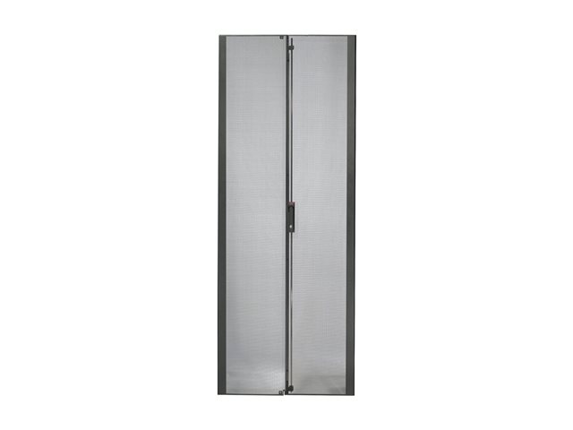 APC NetShelter SX Perforated Split Doors - Rack door - black - 45U - for P/N: NBPD0160A, NBWL0355A, NBWL0356A, SMX2KR2UX145, SMX3KR2UNCX145, SRT1000RMXLI