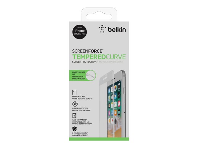 IPHONE 7+/8+ SCREEN FORCE TEMP CURVE SCREEN PROTECTOR-WHT