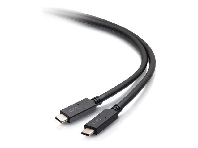 C2G 6.5ft (2m) USB-C Male to USB-C Male Cable (20V 3A) - USB 3.2 Gen 1 (5Gbps) - USB-C cable - USB-C to USB-C - 2 m