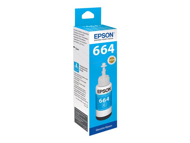 Epson Ink Cartridges, T6642, 4 colour ink bottles, Singlepack, 1 x 70.0 ml Cyan