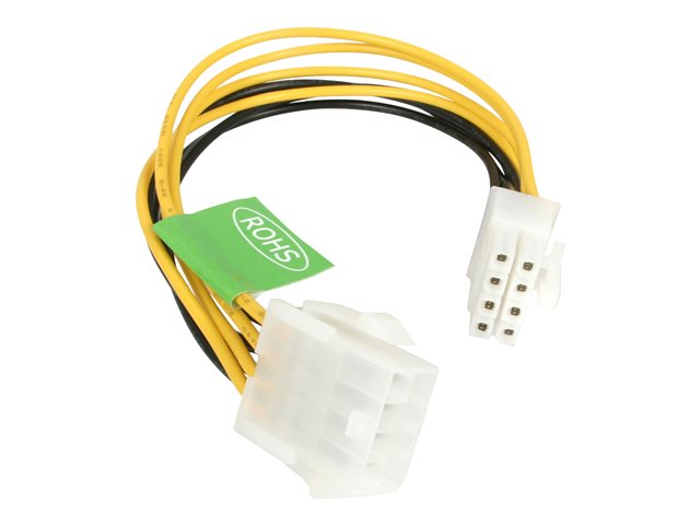 StarTech.com EPS 8 Pin Power Extension Cable - Power extension cable - 8 pin EPS12V (F) to 8 pin EPS12V (M) - 7.9 in - EPS8EXT - power extension cable - 8 pin EPS12V to 8 pin EPS12V - 20 cm