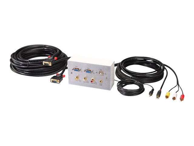 LINDY AV Face Plate with Trailing Leads - faceplate with back box