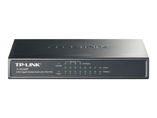 TP-Link TL-SG1008P 8-Port Gigabit Desktop Switch with 4-Port PoE