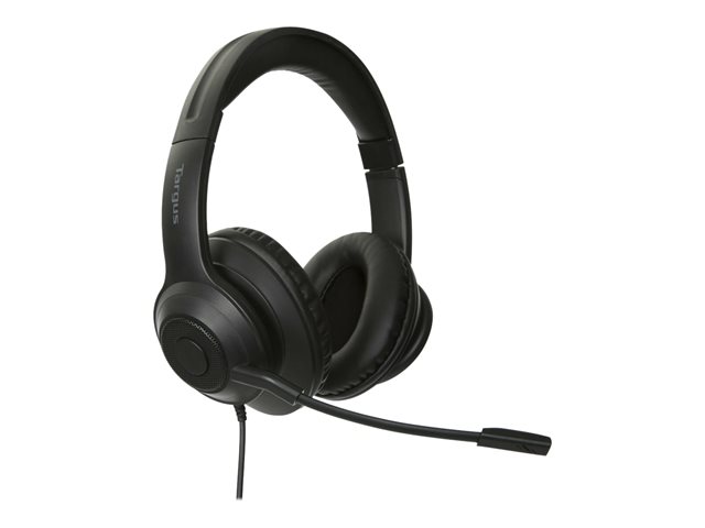 Targus AEH102GL - Headset - on-ear - convertible - wired - USB-A - noise isolating - black