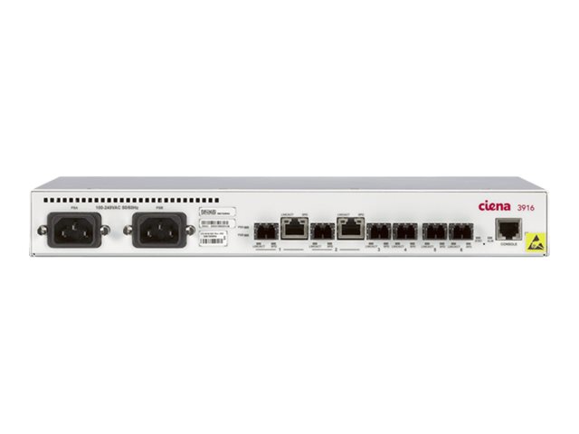Ciena Service Delivery Switch 3916 - Switch - Managed - 2 x Gigabit SFP + 2 x combo Fast Ethernet/Gigabit SFP + 2 x 100/1000 SFP - desktop, rack-mountable, wall-pluggable