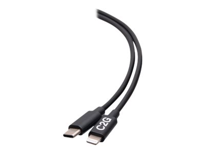 C2G 10ft (3m) USB-C Male to Lightning Male Sync and Charging Cable - Black - Lightning cable - Lightning / USB - 3.05 m