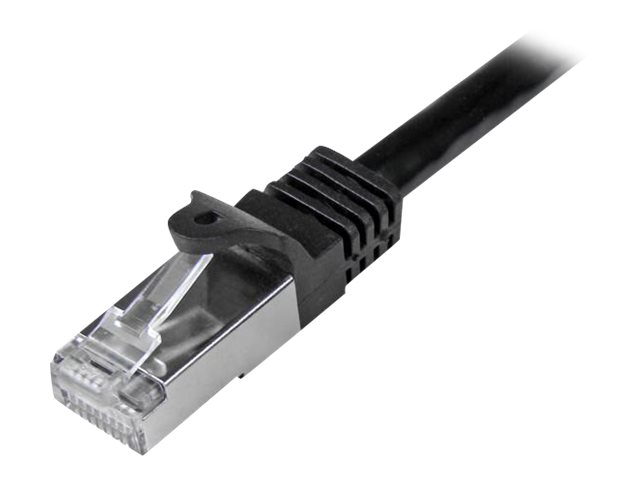 StarTech.com 50cm CAT6 Ethernet Cable, 10 Gigabit Shielded Snagless RJ45 100W PoE Patch Cord, CAT 6 10GbE SFTP Network Cable w/Strain Relief, Black, Fluke Tested/Wiring is UL Certified/TIA - Category 6 - 26AWG (N6SPAT50CMBK) - patch cable - 50 cm - black