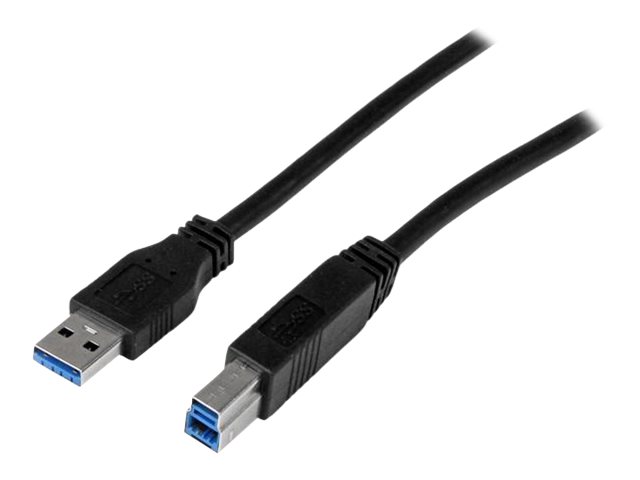 StarTech 2m 6 ft Certified SuperSpeed USB 3.0 A to B Cable Cord - USB 3 Cable - 1x USB 3.0 A (M), 1x USB 3.0 B (M) - 2 meter, Black (USB3CAB2M) - USB cable - USB Type B (M) to USB Type A (M) - USB 3.0 - 2 m - molded - black - for P/N: KITBXDOCKPEU, KITBXD