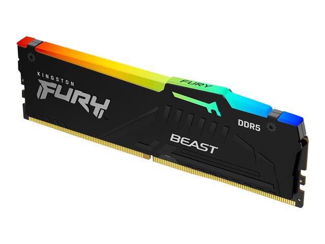 Kingston FURY Beast RGB - DDR5 - kit - 64 GB: 2 x 32 GB - DIMM 288-pin - 6000 MT/s / PC5-48000 - CL36 - 1.35 V - unbuffered - on-die ECC - black